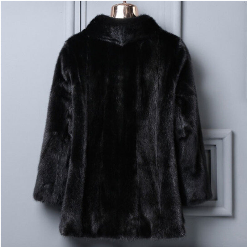 Women Overcoats Whole Mink Fur Jacket Mink Fur Stand Collar Fur Short Casual Slimming Jacket