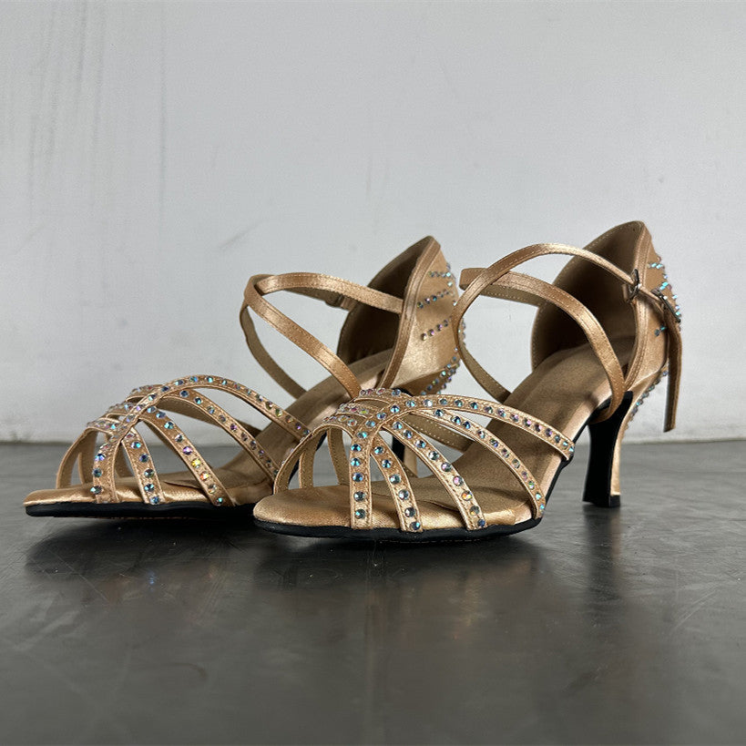 Diamond Latin Dance Shoes Women's High Heel Dancing Shoes
