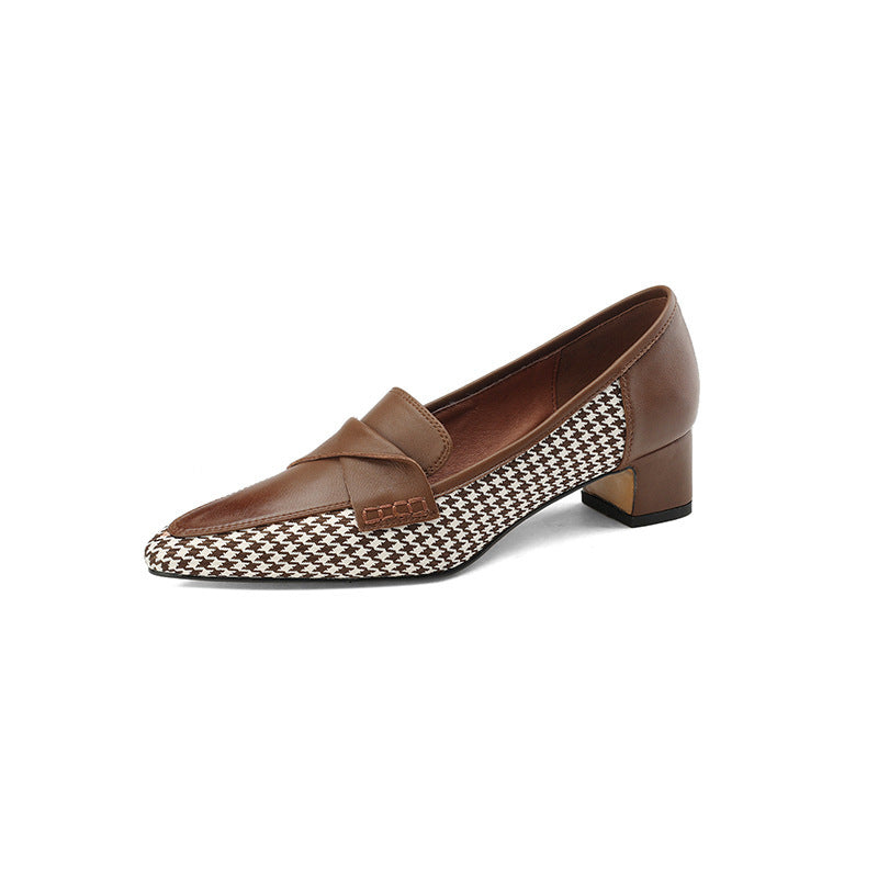Autumn And Winter French Vintage Single Shoe Square Head
