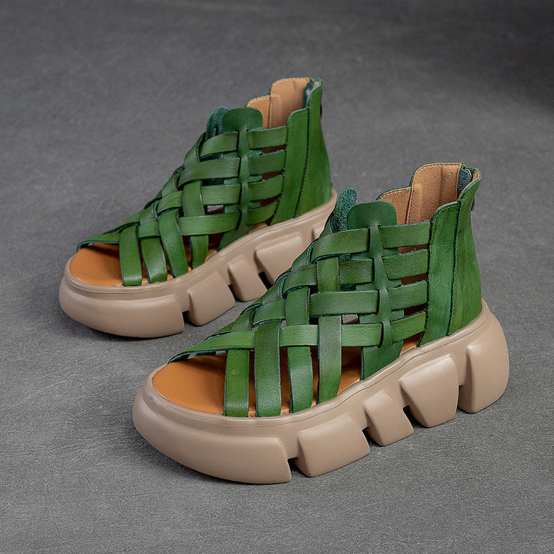 Woven Hollowed Sandals Thick Bottom Breathable