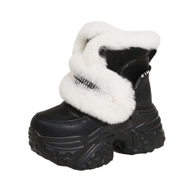 Women's Muffin Thick-soled Fur Plus Velvet Snow Boots