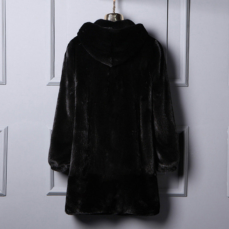 Autumn Winter Offer Faux Fur Coat Women Mid Length Mink Fur Coat Whole Mink Women Mink Fur plus Size Top