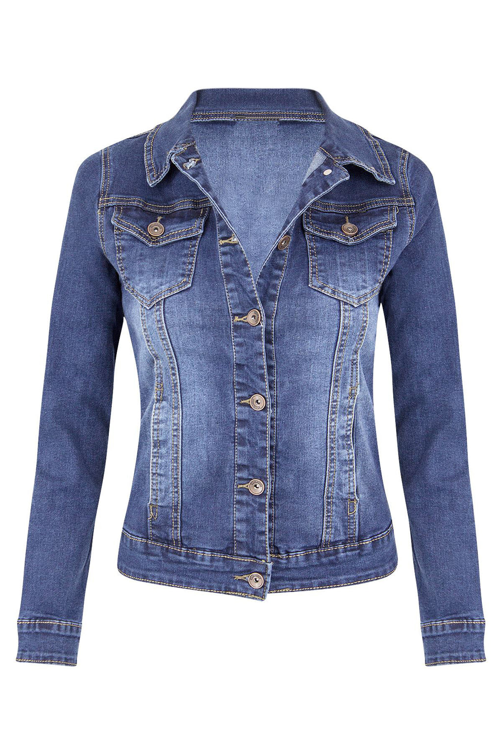 Autumn Winter Short Slim Fitting Biker Stretch Denim Jacket
