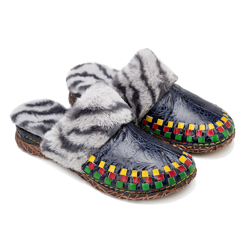 Autumn And Winter New Hairy Slippers Flat Bottom