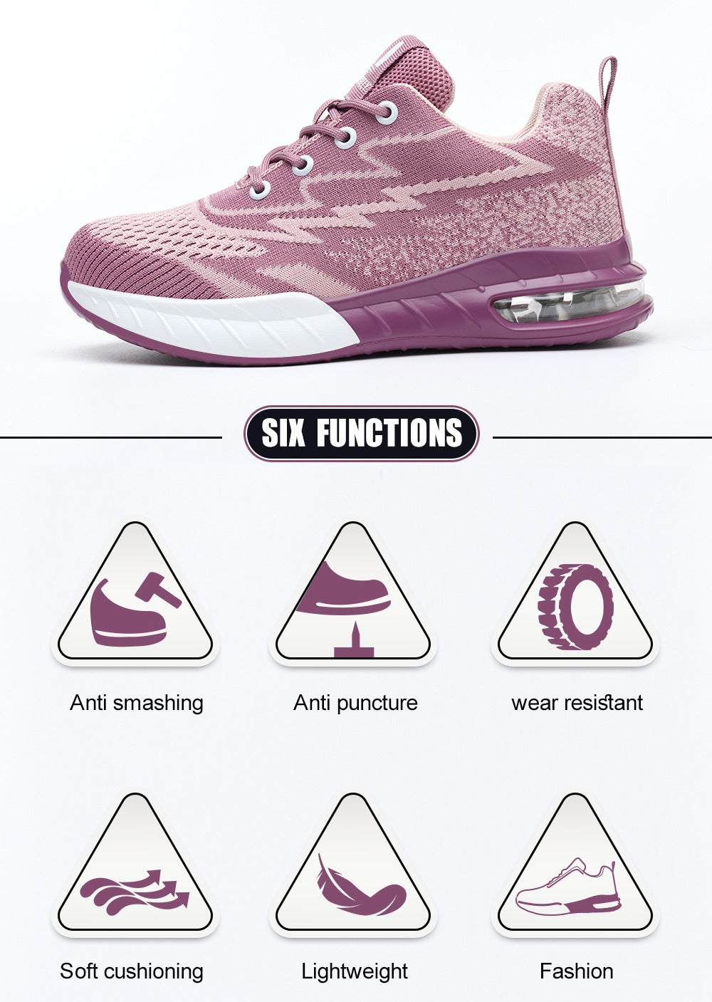 Women's Work Shoes With Steel Toe Anti Smashing