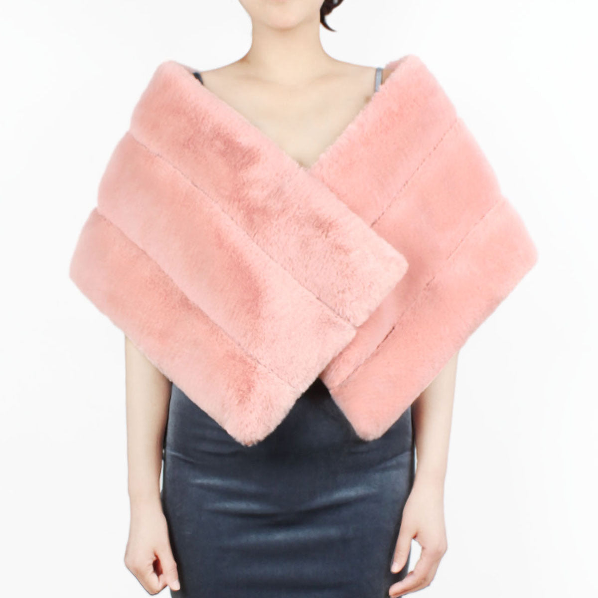 Autumn Winter Real Shot Faux Fur Shawl Fur Cape Women Jackets Shoulder