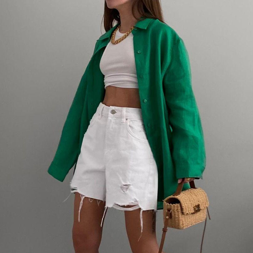 Fashion Beauty Loose Single-Breasted Shirt Fall Women Clothing New Oversize Large Casual Shirt