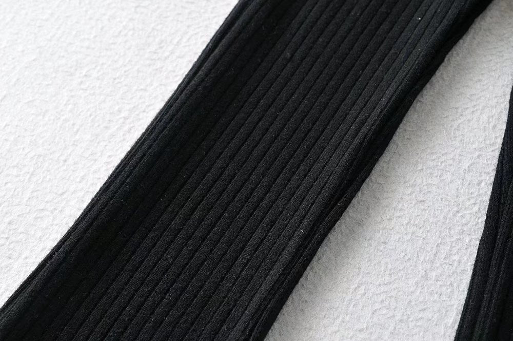 High Waist Bottom Slit Bell-Bottom Pants Internet Celebrity Elastic Waist Mop Trousers Slimming Casual Pants