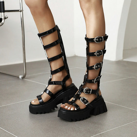 Women's Summer New Versatile Fashion Muffin Hollow-out Boots