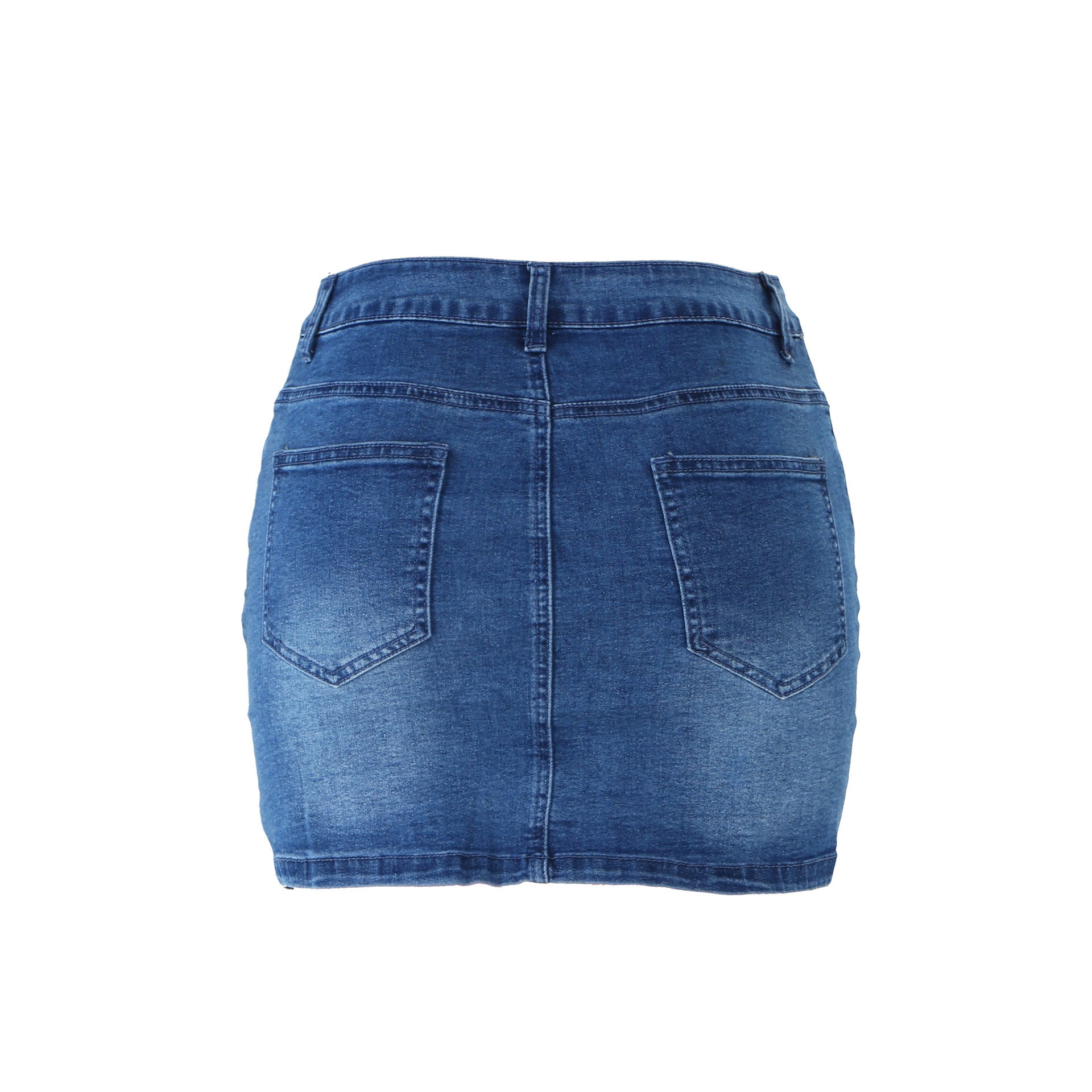 French Split Breasted Denim Casual Short Skirt Women Summer Hip Skirt