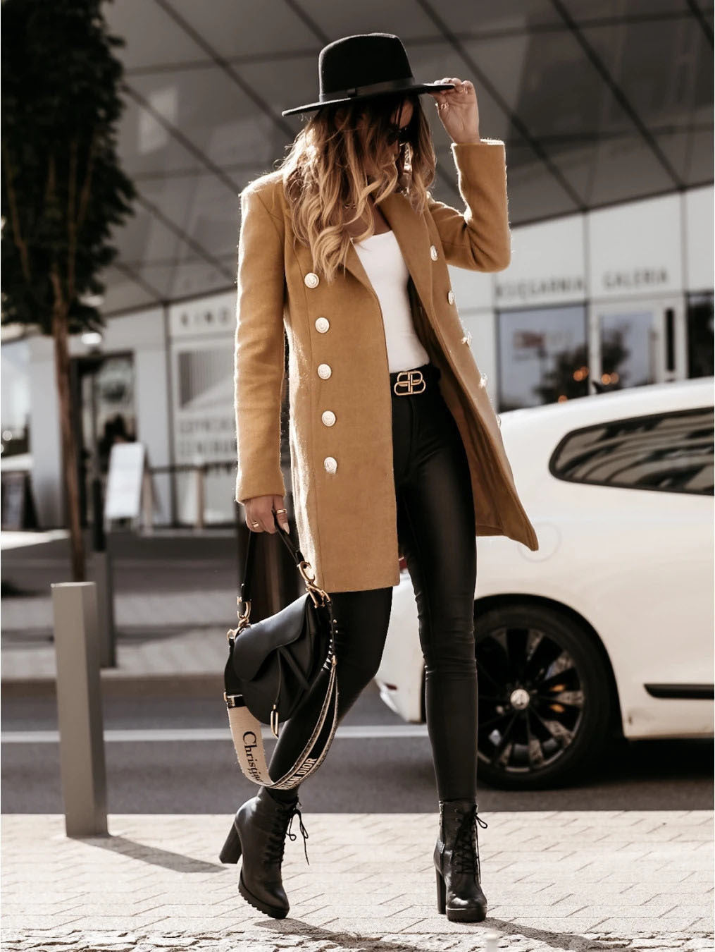 Women Clothing Overcoat Wish Autumn Winter Long Sleeve Blazer Collar Double Breasted Woolen Coat
