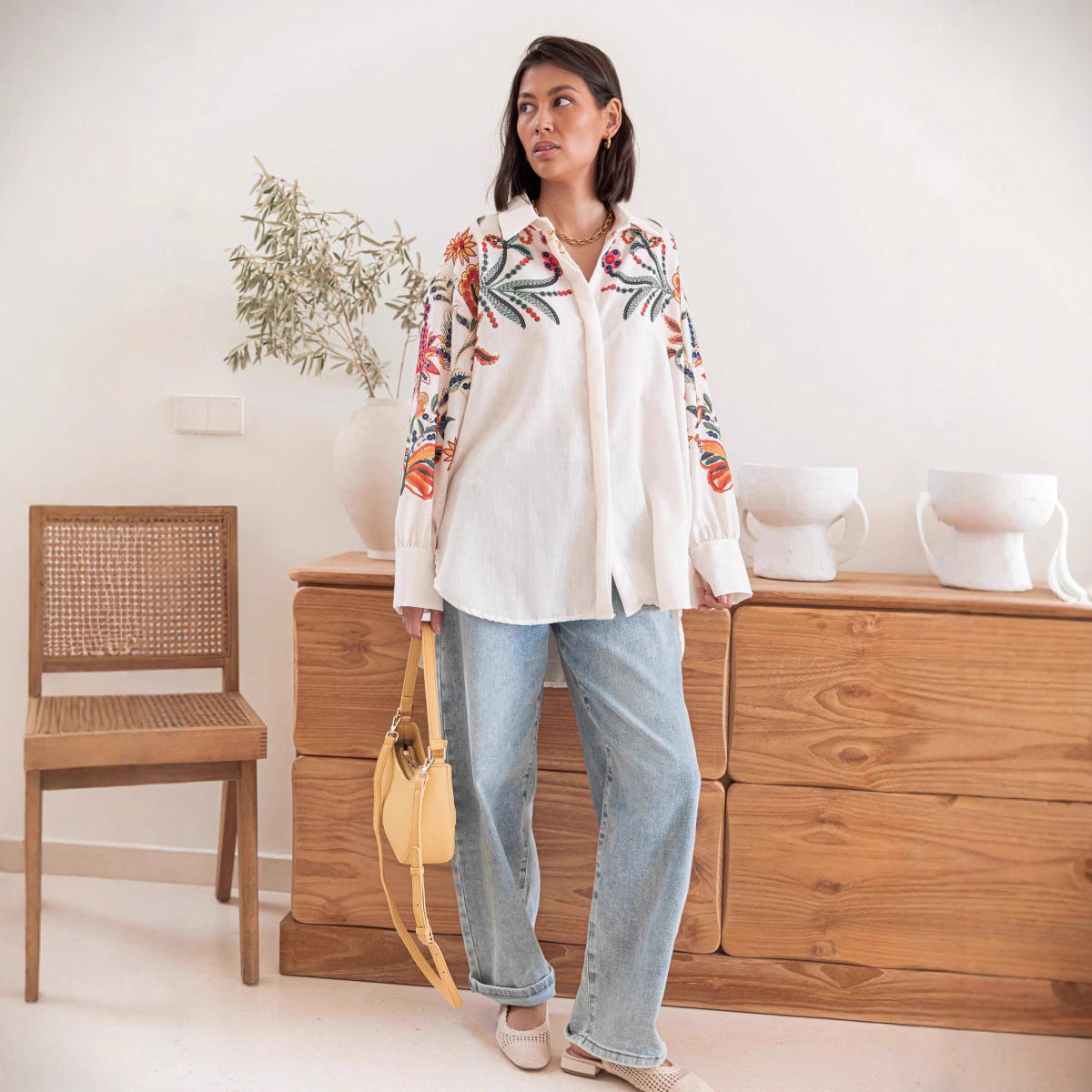 Autumn Positioning Printing Loose Casual Women Long Sleeved