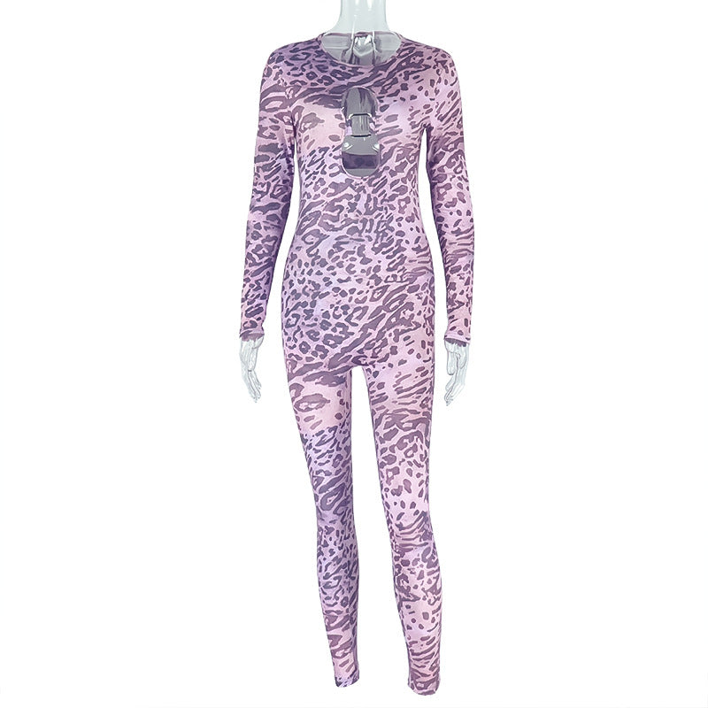 Brown leopard printed