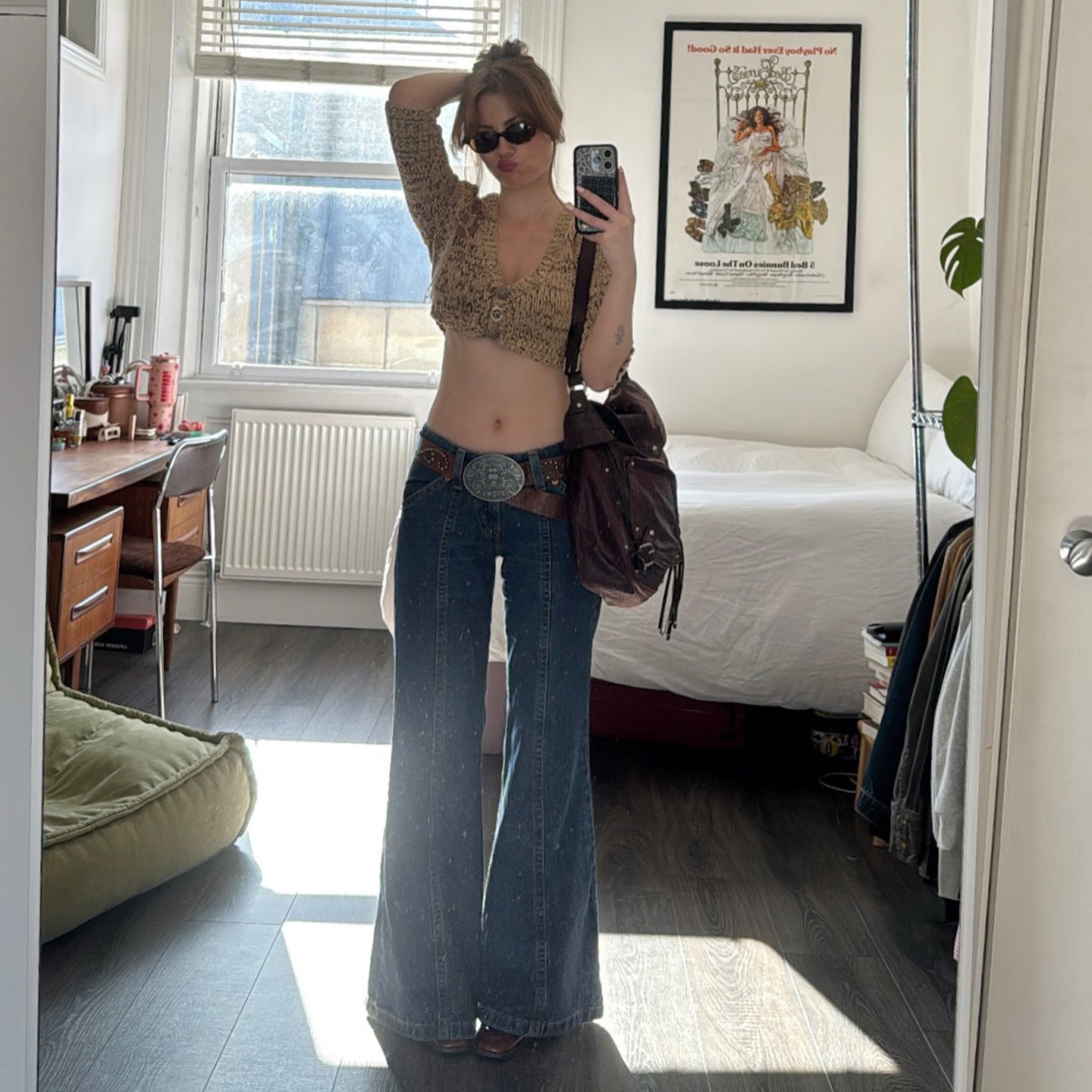 Retro Patchwork Skinny Jeans Women Autumn Winter Slimming Mopping Loose Drooping Sexy All Matching Wide Leg Trousers