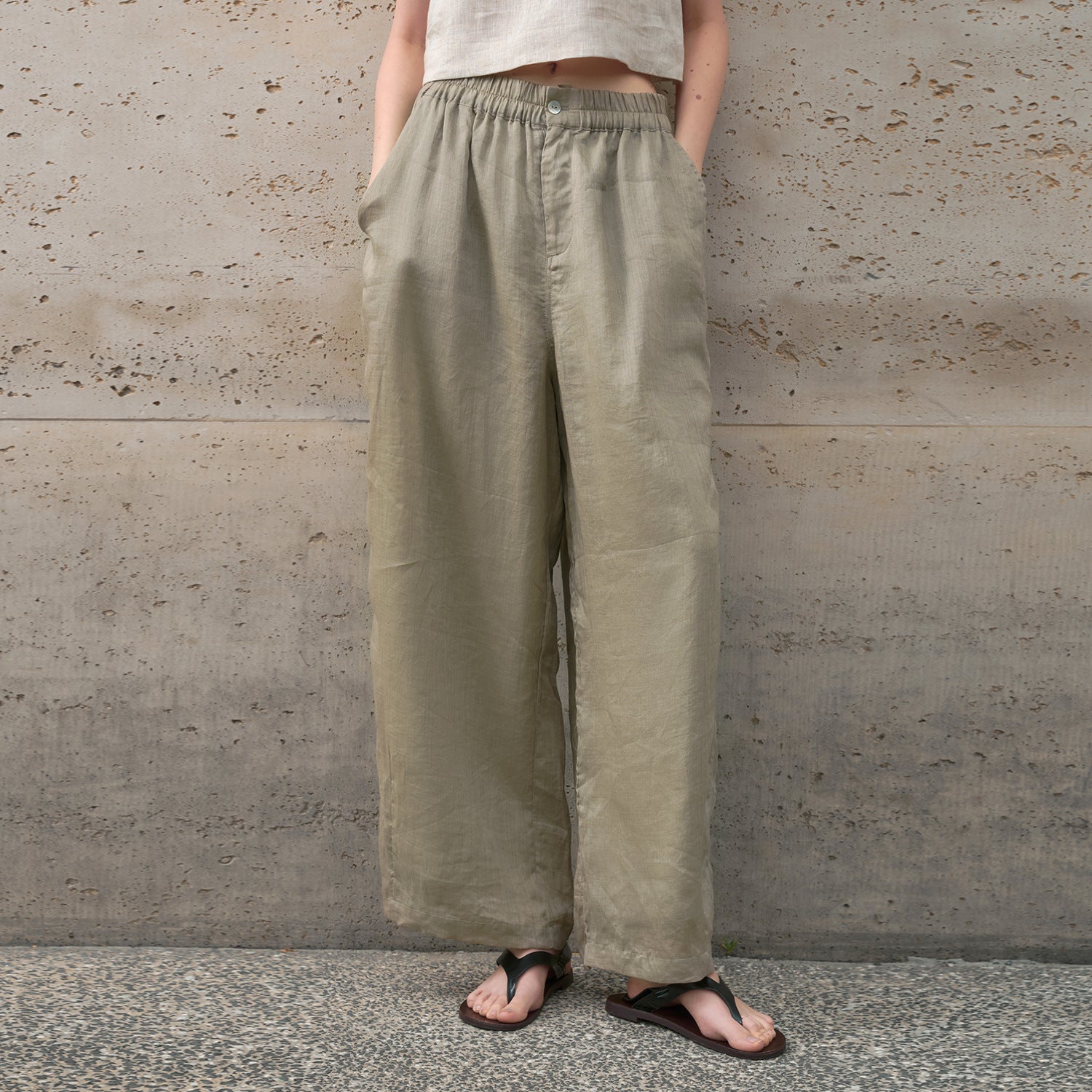 Straight Leg Pants Women Clothing Old Money Loose Slimming Casual Pants Spring Summer Breathable Elastic Waist Pants