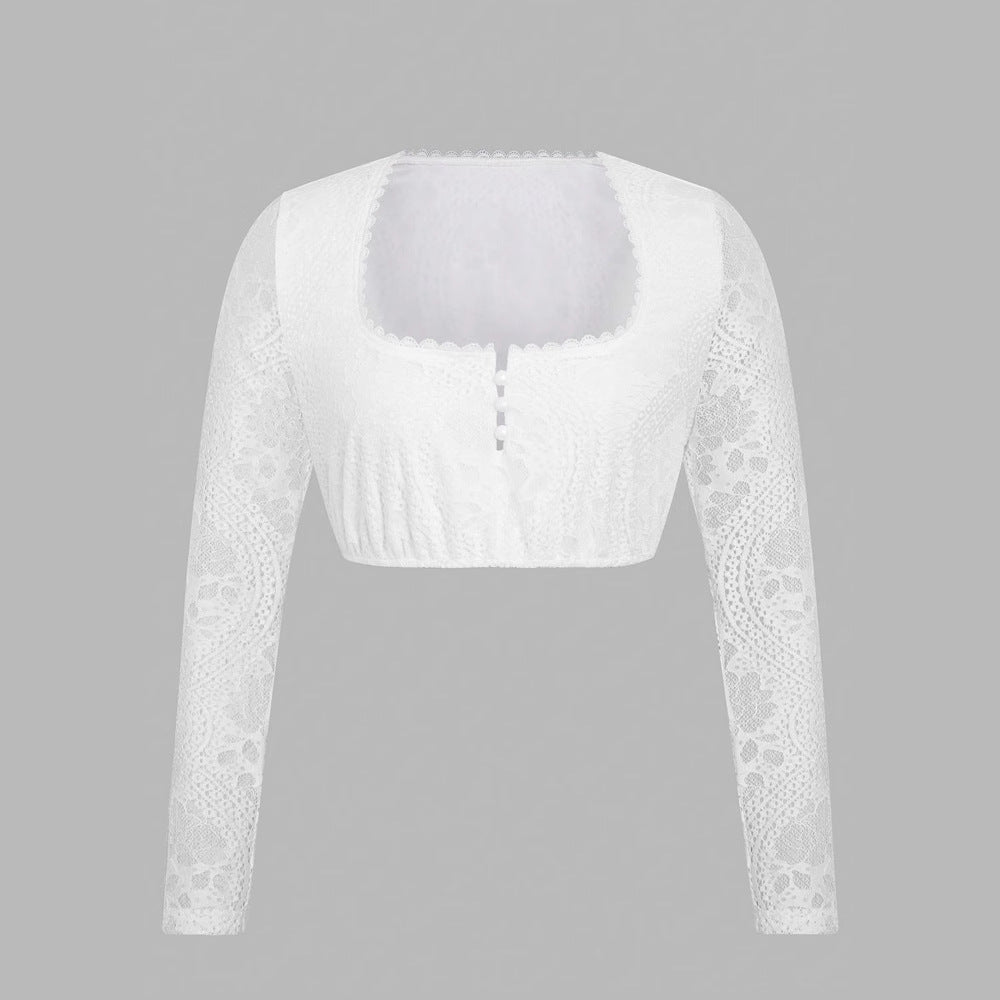 Clothing Base Lace Bavarian Beer Festival Ding Dong Clothing White Shirt
