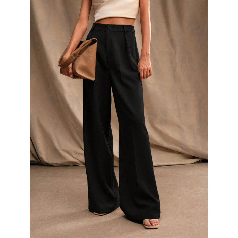 Spring Solid Color Slimming Casual Pants Niche Work Pant