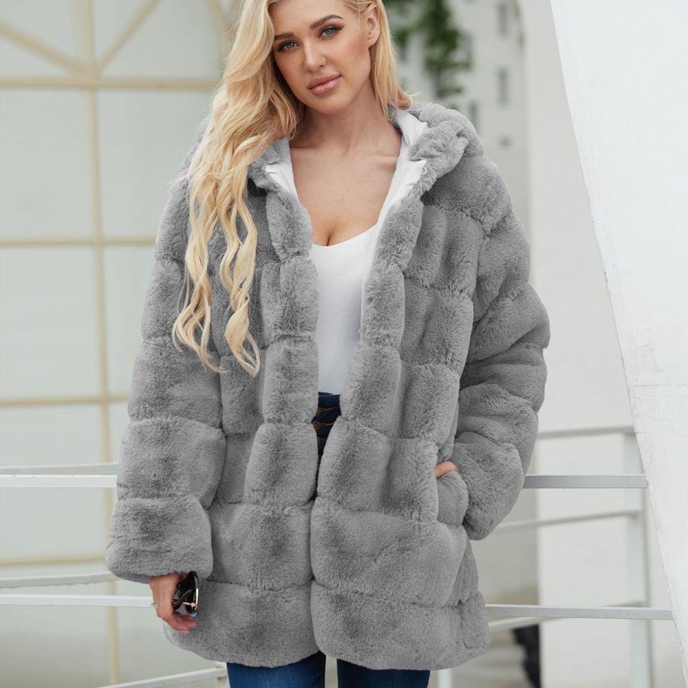 Long Faux Fur Women Coat Women Autumn Winter Long Overcoat Women