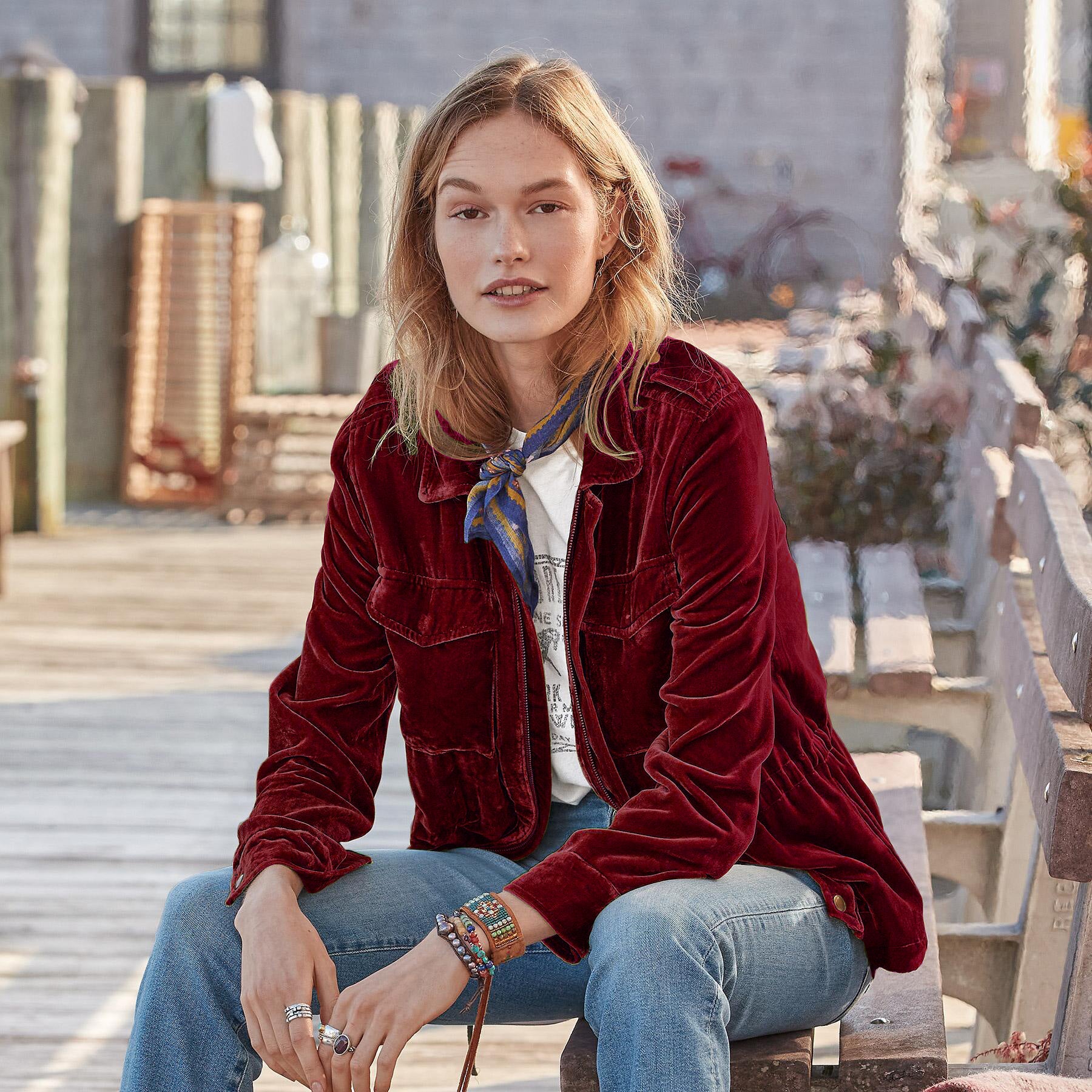 Women Windbreaker Coat Gold Velvet Waist Long Sleeve Jacket Top Women