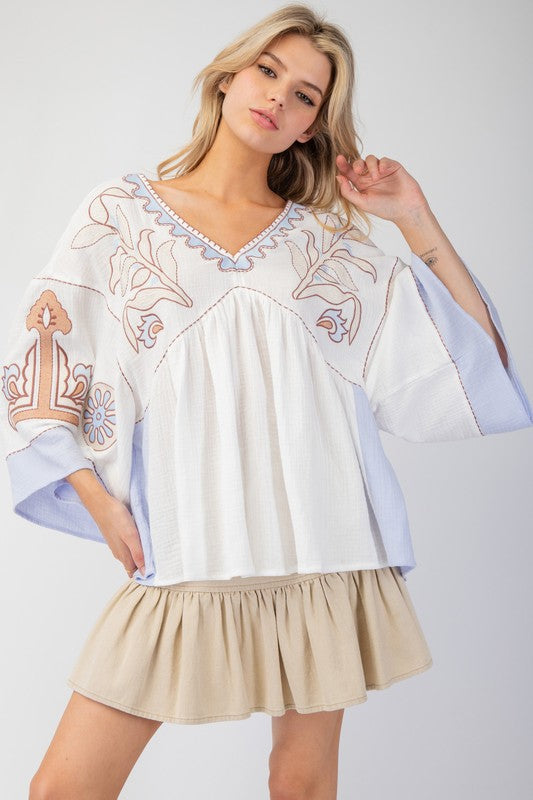 White and Light Blue