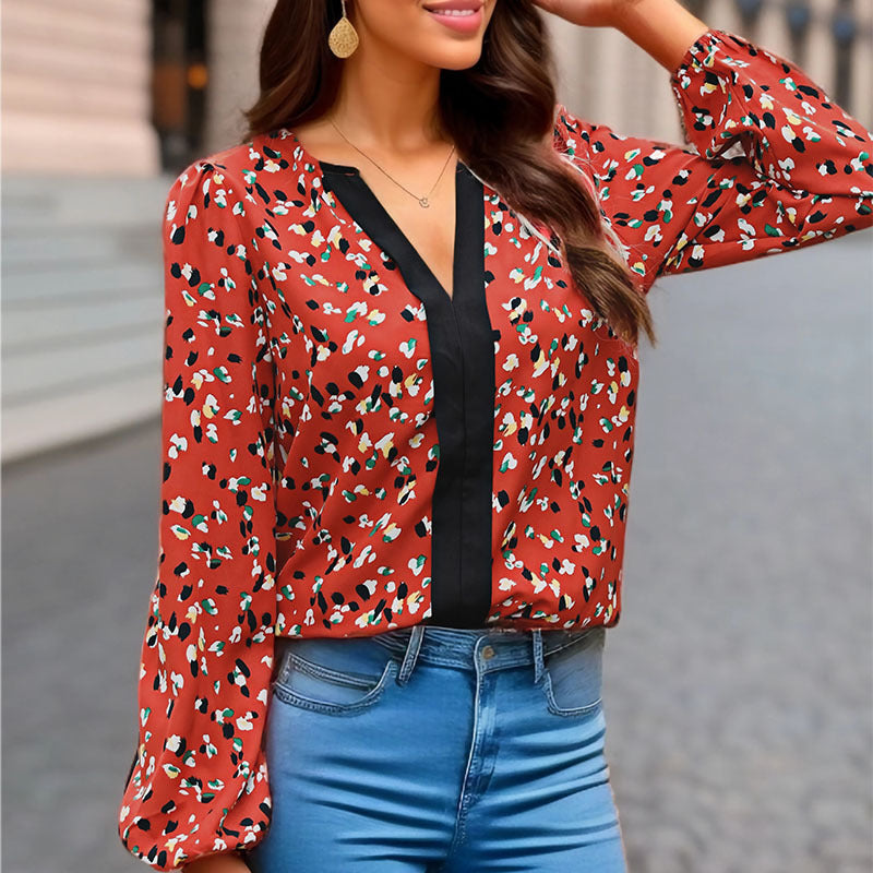 Autumn Women Clothing Long Sleeve Red Shirt for Women