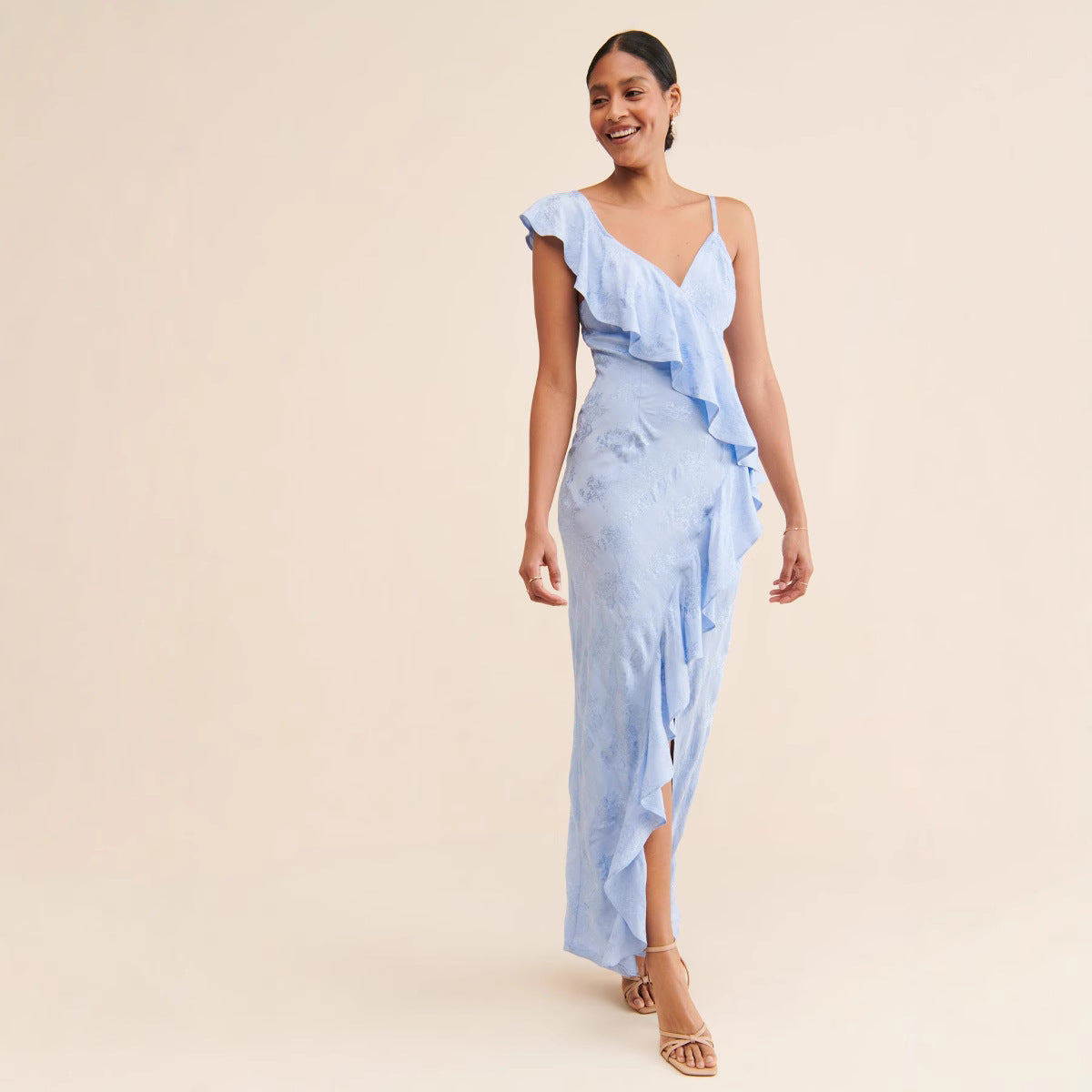 Arrival Dress Spring Summer Sexy Strap Backless High Slit Socialite Dress