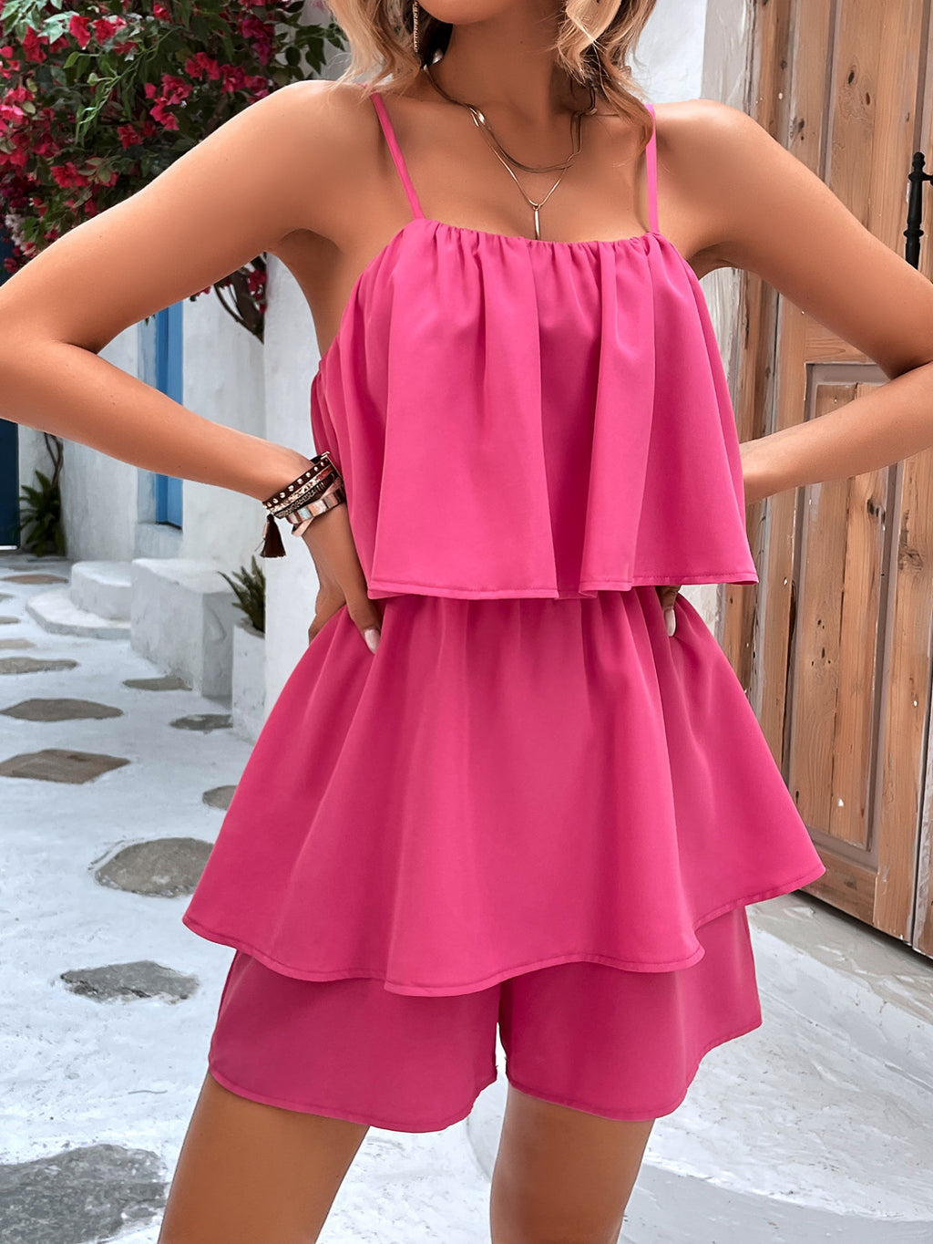 Women Clothing Summer Sleeveless Suspender Jumpsuit