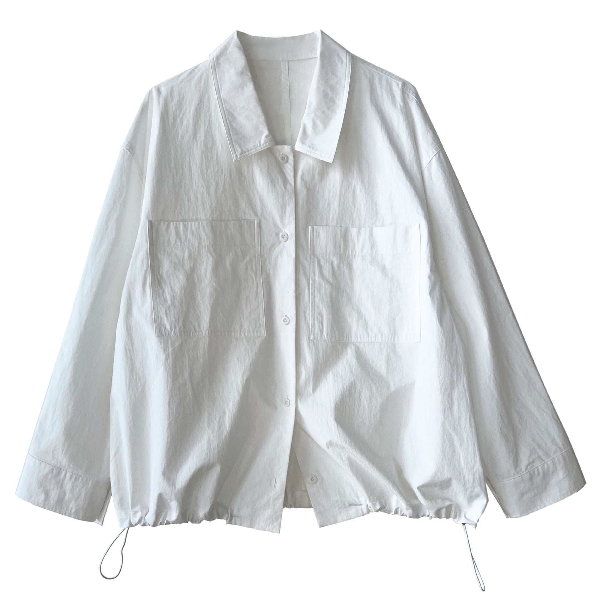 Elegant Double Pocket Polo Collar Casual Shirt Women Spring All Matching Bandage Dress Shirt