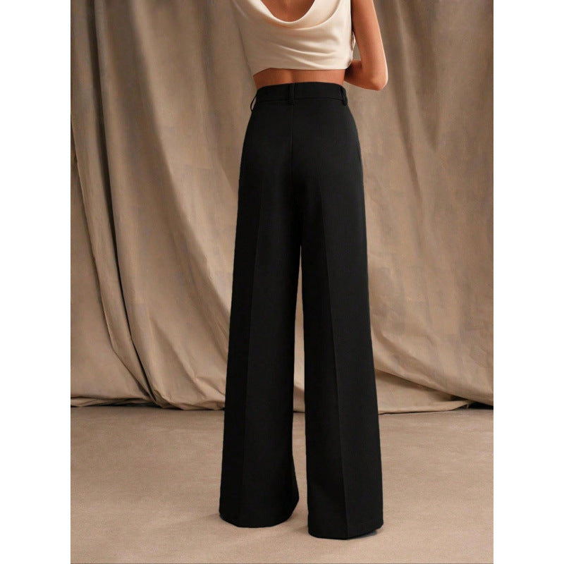 Spring Solid Color Slimming Casual Pants Niche Work Pant