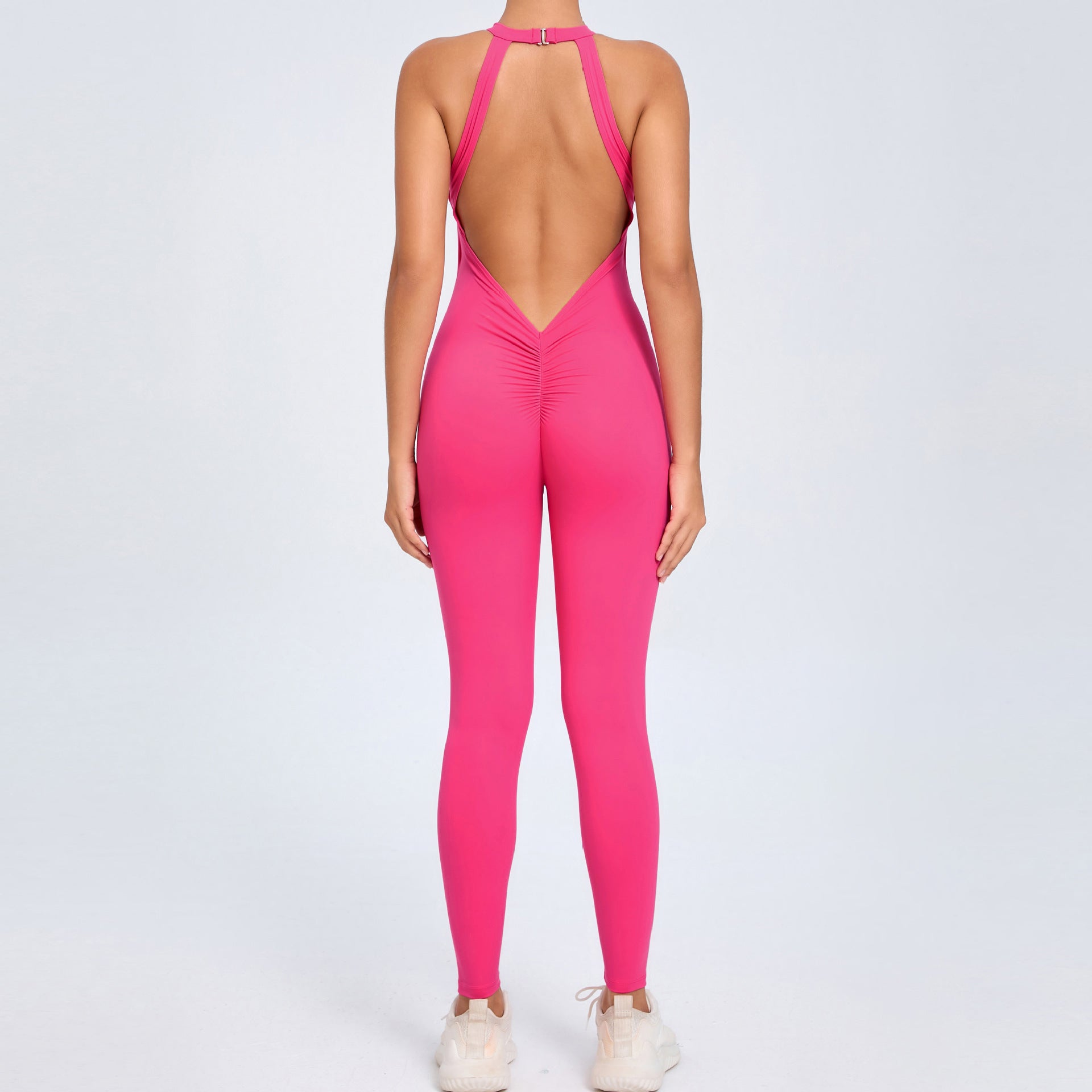 Back Buckle Yoga Jumpsuit Women Peach Hip Backless Sports Quick Drying One Piece Fitness Jumpsuit