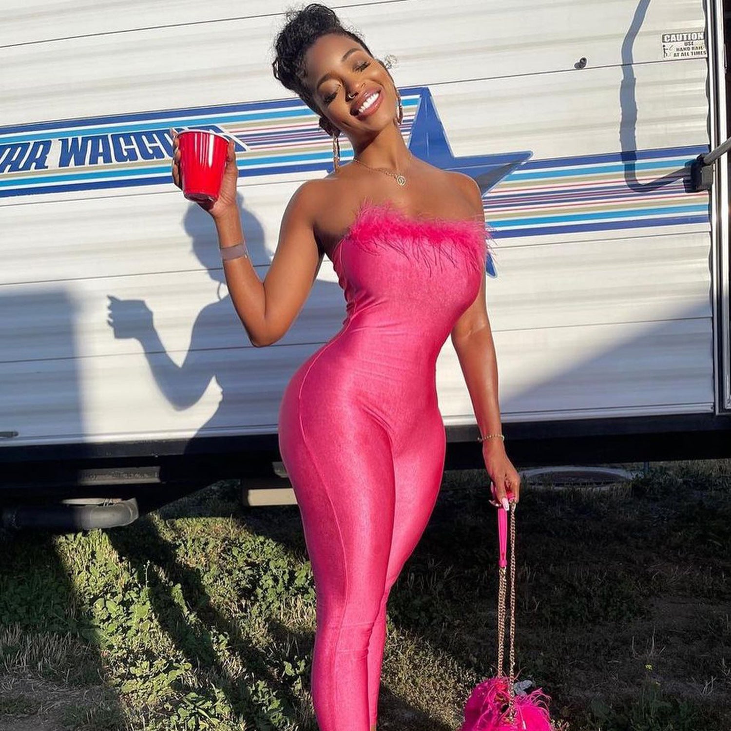 Summer Women Clothing Sexy Tight Wrapped Chest Jumpsuit Trousers for Women