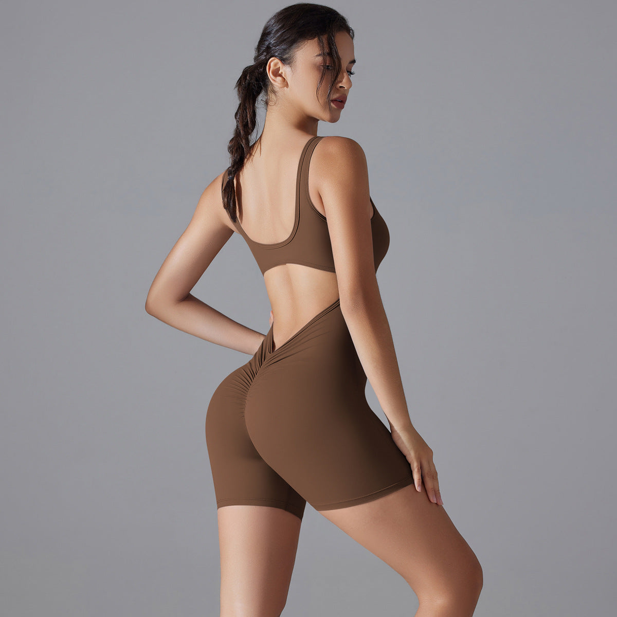 Shorts Jumpsuit-Chestnut