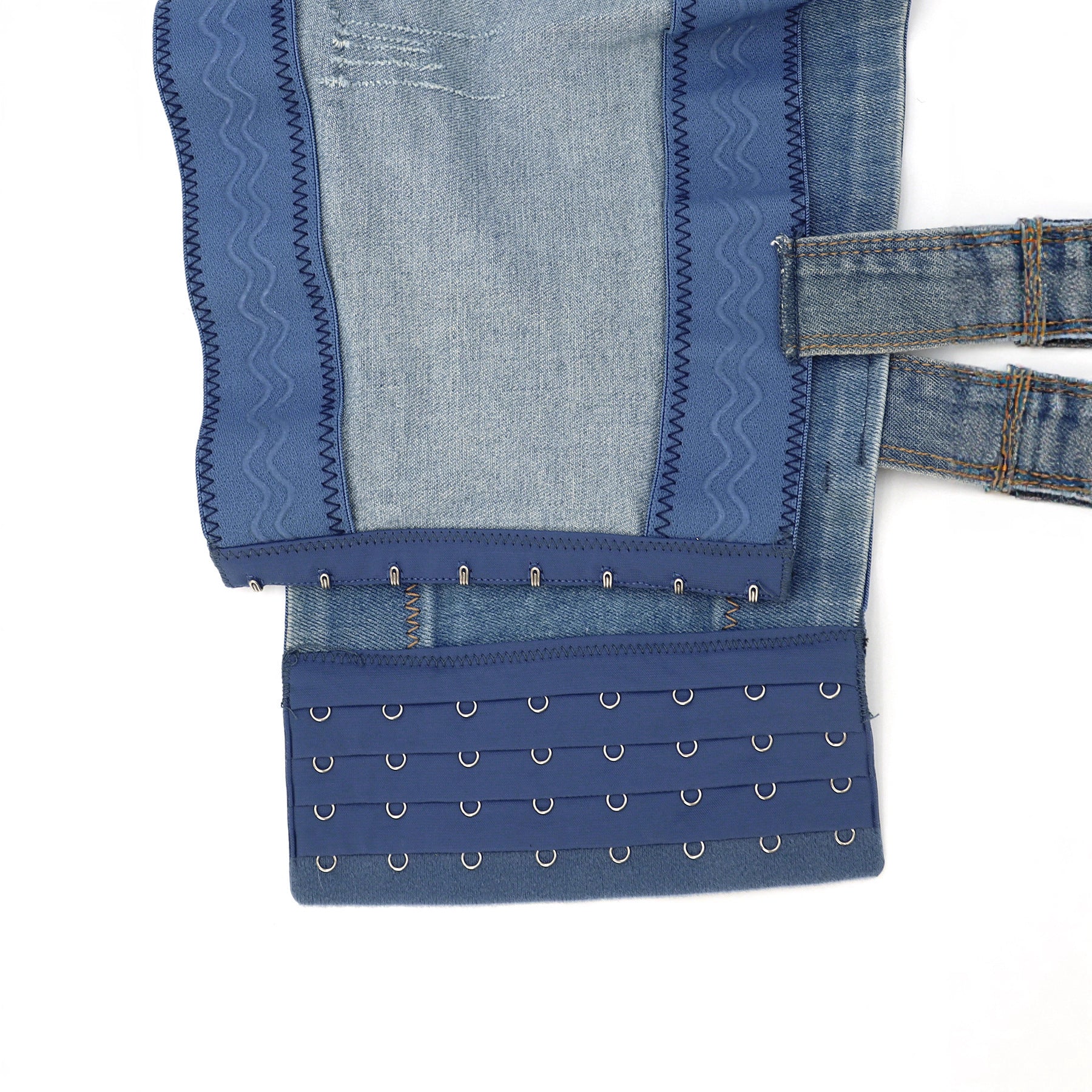 Sac bandoulière Cross Denim cousu main en losanges, lavé, bandoulière épaisse amovible, boucle de sangle arrière, vêtements d'extérieur