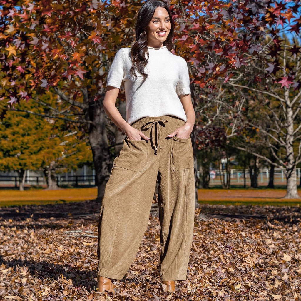 Autumn Winter Corduroy Casual Slimming Harem Pants Wide Leg Pants Women Clothing