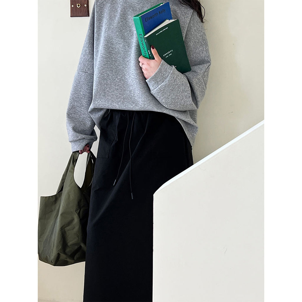 Falda de trabajo con cordón retro, diseño de falda fina y recta, falda de cintura alta