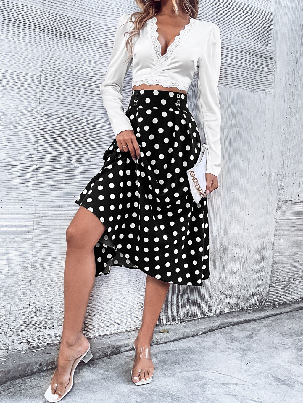 Skirt Women Clothing Corrugated Elegant Long Slim Fit A line Dress