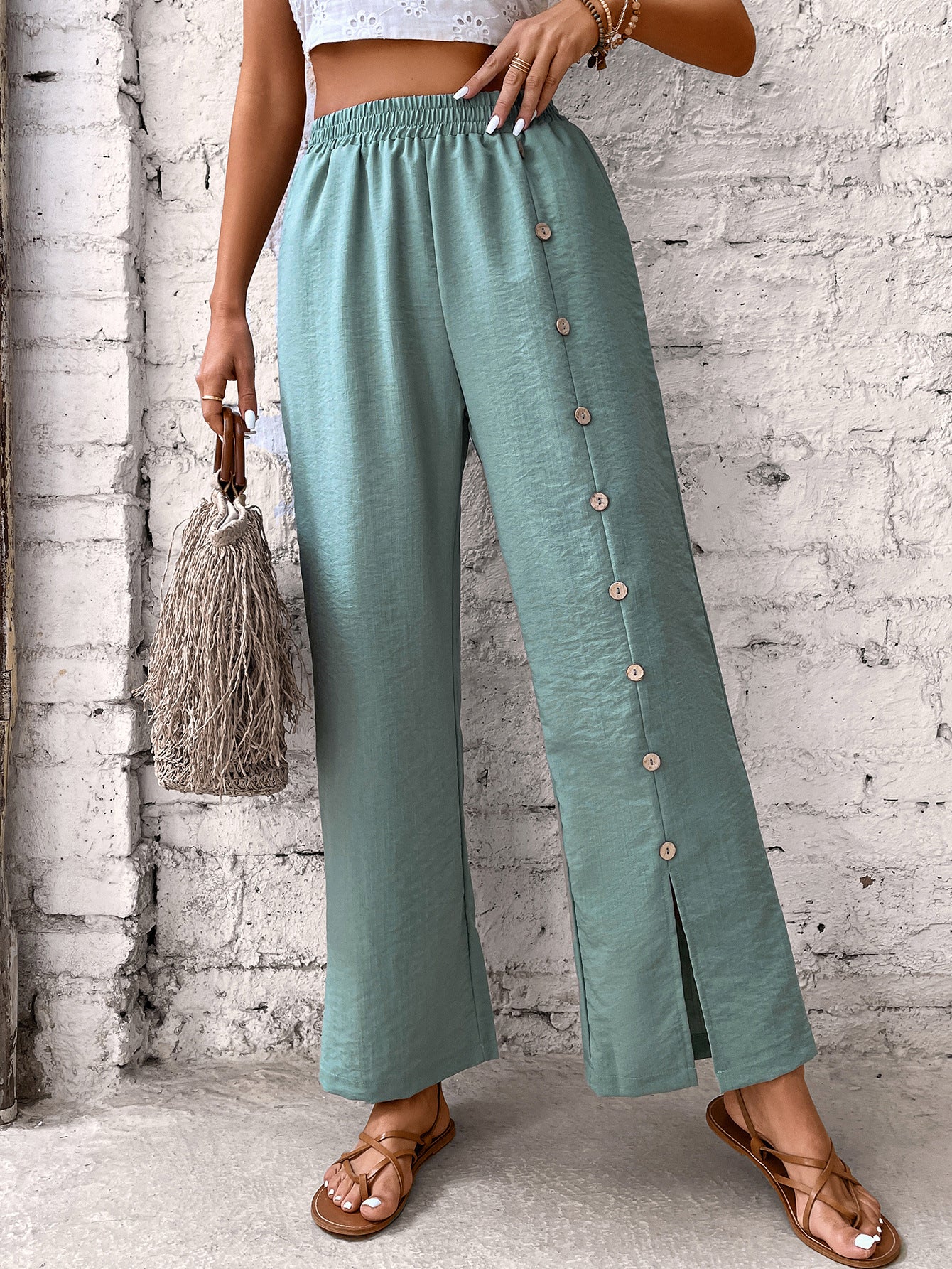 Women Clothing Casual Pants Women Clothing High Waist Slimming Casual