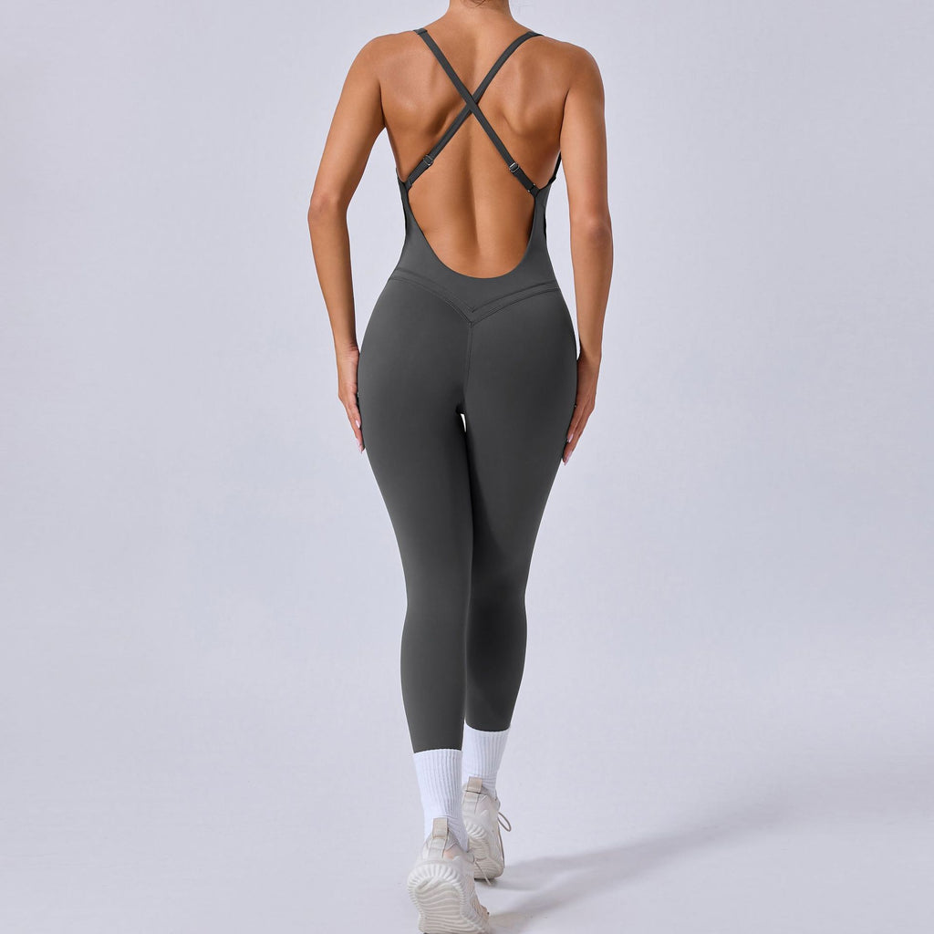 Autumn Sand Cross Beauty Back Exercise Yoga Bodysuit Adjustable Shoulder Strap Hip Lifting One Piece Yoga Clothes