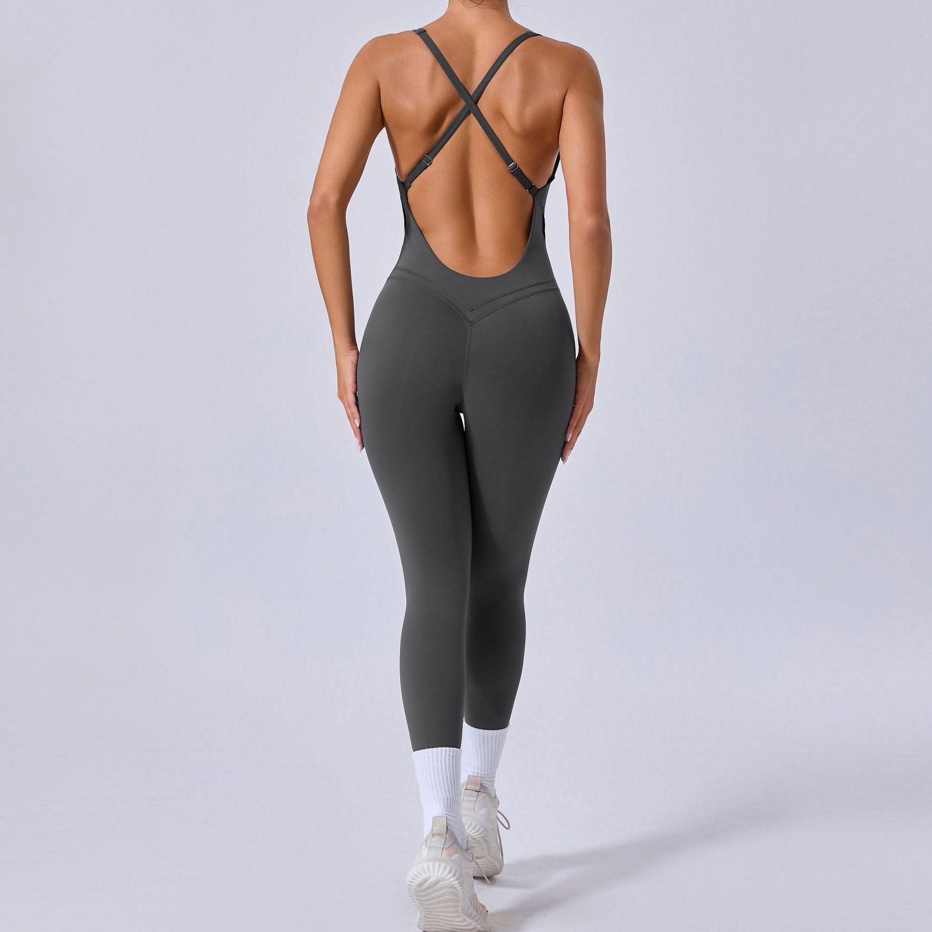 Autumn Sand Cross Beauty Back Exercise Yoga Bodysuit Adjustable Shoulder Strap Hip Lifting One Piece Yoga Clothes
