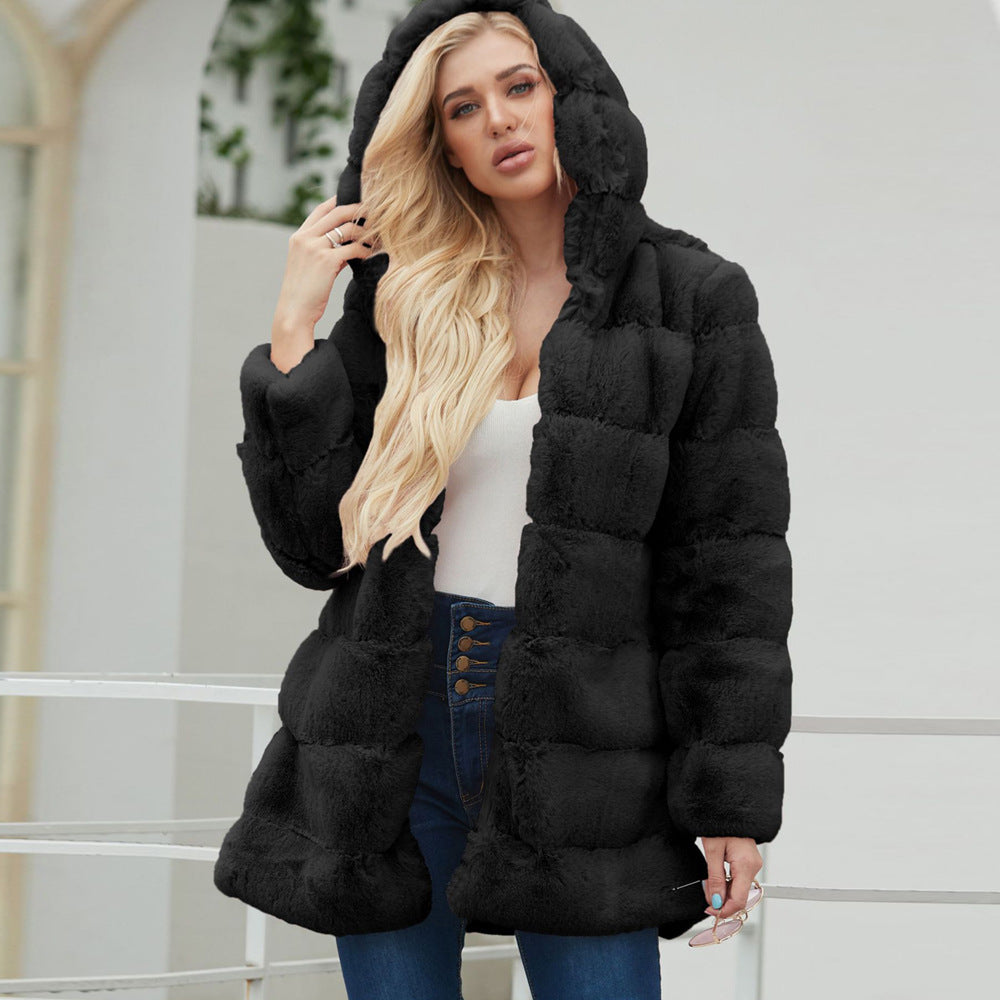 Long Faux Fur Women Coat Women Autumn Winter Long Overcoat Women