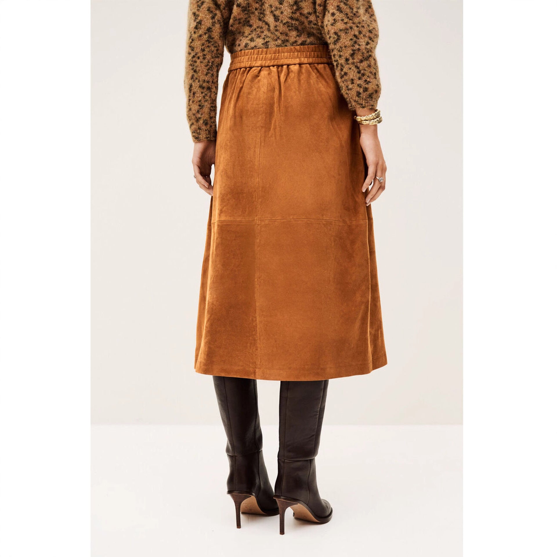 Women Vintage Corduroy Single Breasted High Waist Fall Winter Classic Skirt