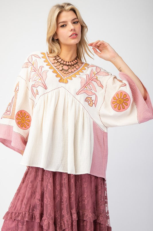 Apricot and Light Purple