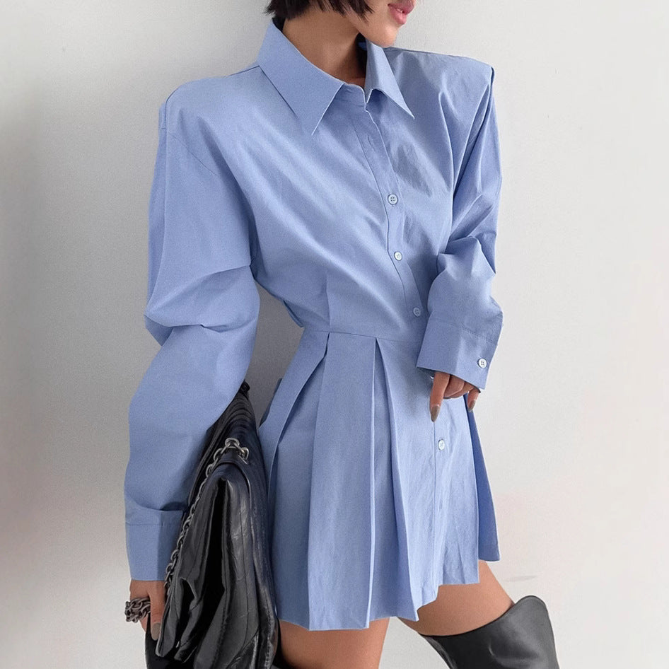 Office Cotton Shirt Long Sleeved Lace up Fashionable Top