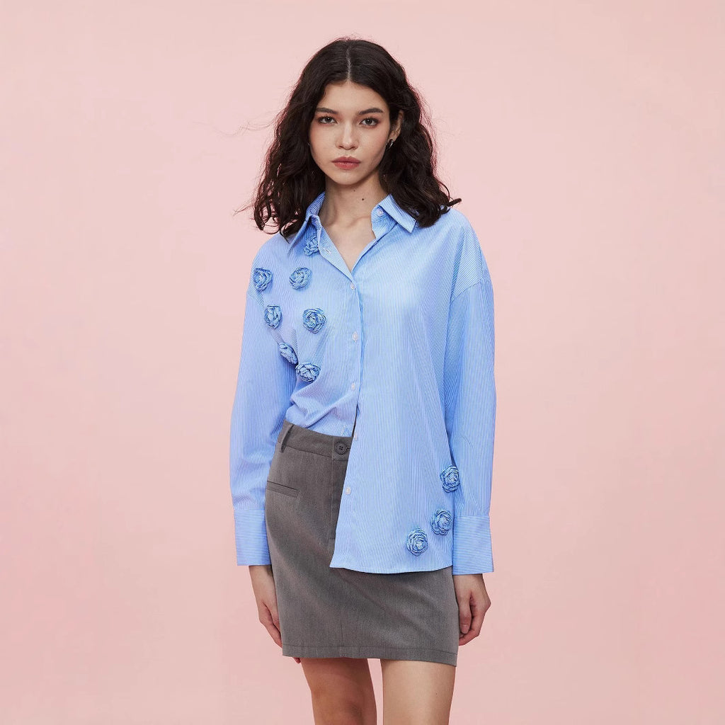 Spring Summer Women Striped Shirt