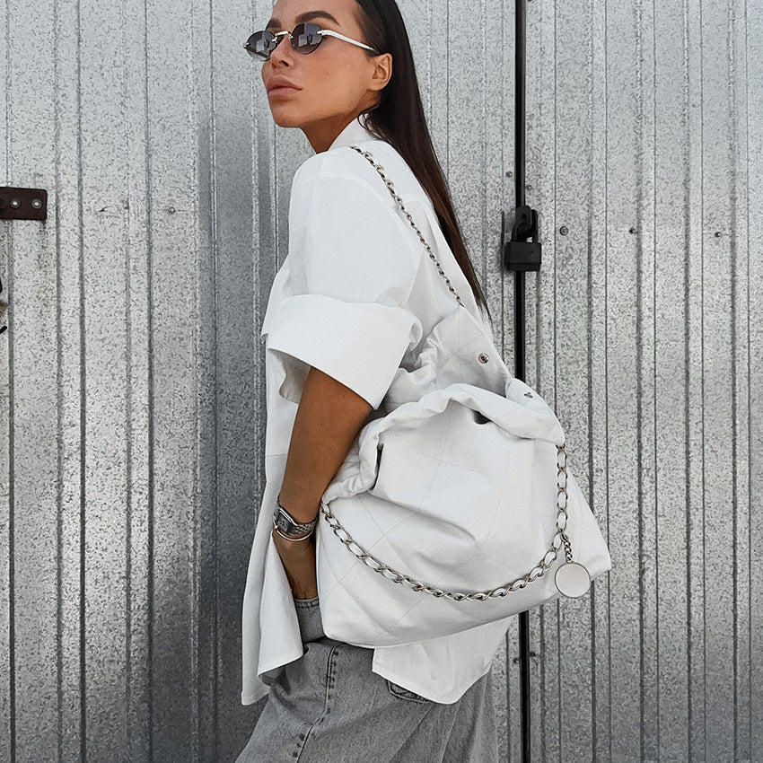 Autumn Classic White Minimalist Pocket Lapels Short Sleeve Loose Casual Slit Shirt All Matching Cotton Shirt