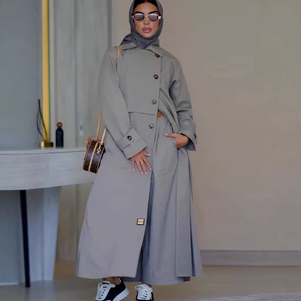 Arrival Autumn Winter Simplicity British Retro Motorcycle Mid Length Coat