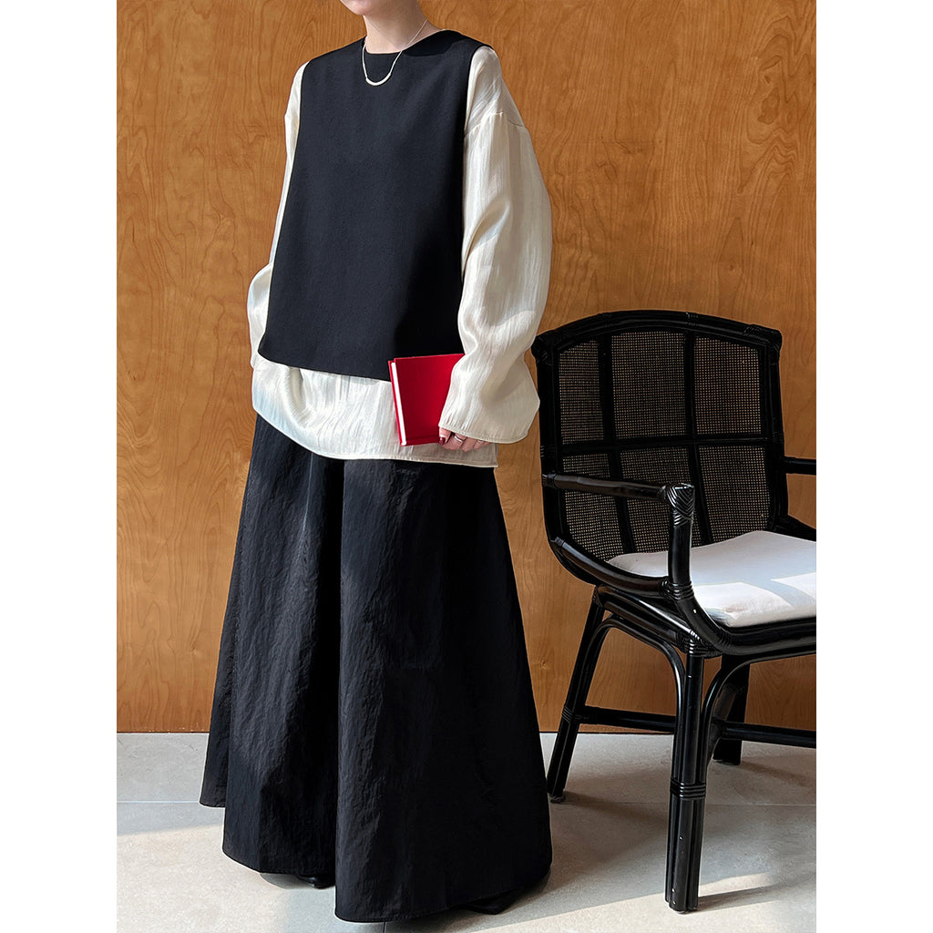 Spring Back Slit Vest Women Simple Fashionable Exquisite Luxury Bandage Dress Top