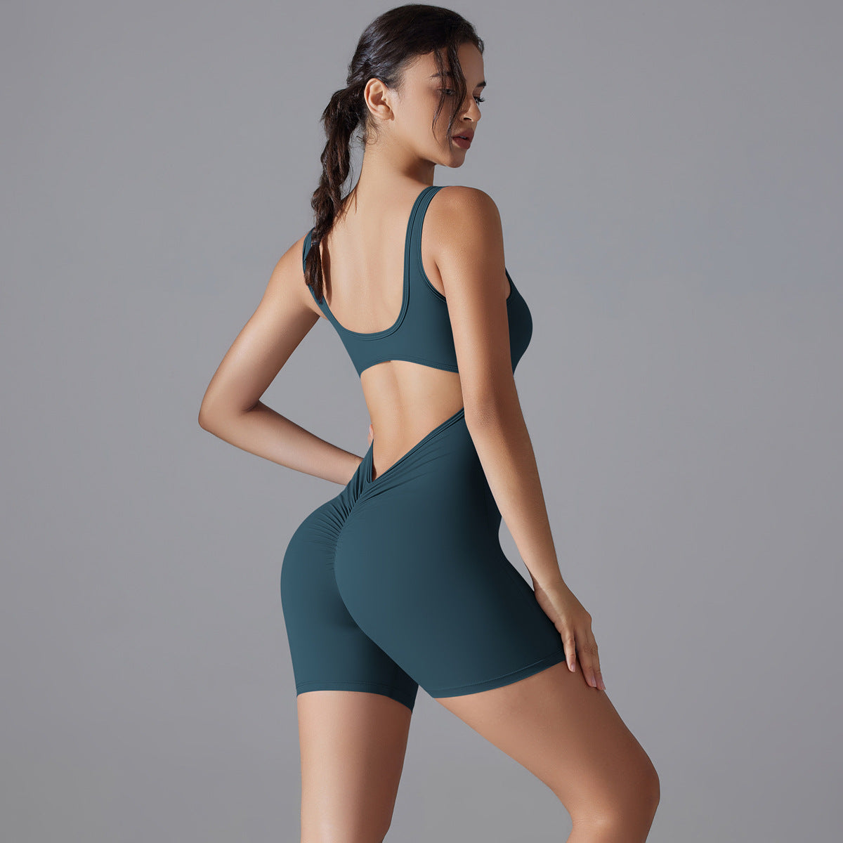 Shorts Jumpsuit-Fixed Blue