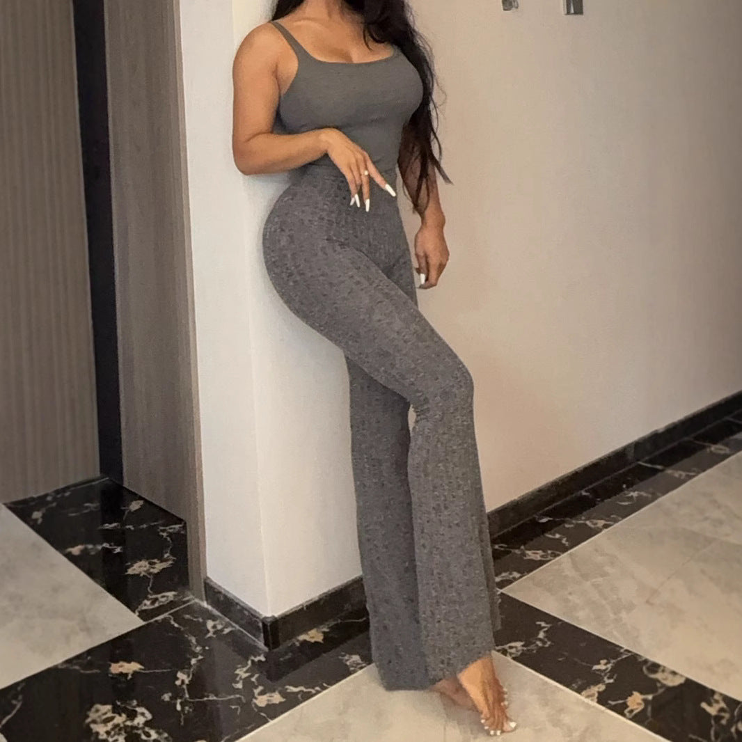 Fall Winter Mid Waist Bell Bottom Pants Sexy Women Trousers Yoga Casual Commuting