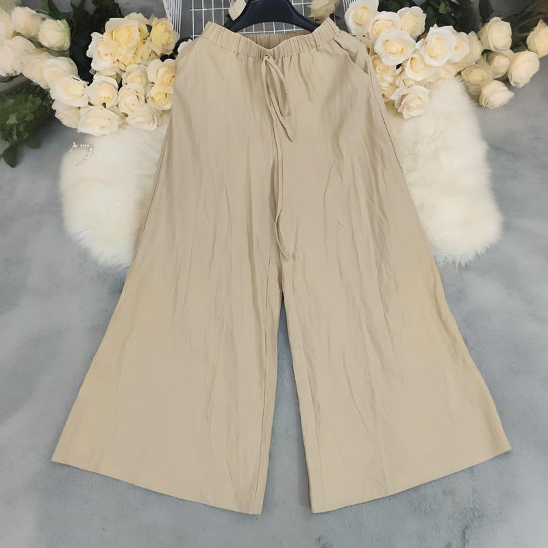 Summer Loose High Waist Wide Leg Pants Casual All Matching Pants